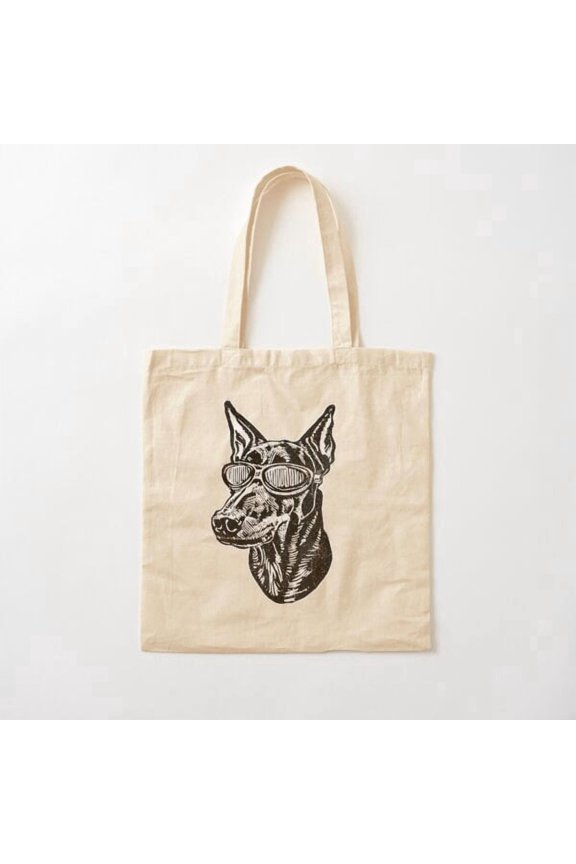 Doberman Deluxe Canvas Tote Bags, Reusable Shopping Bag