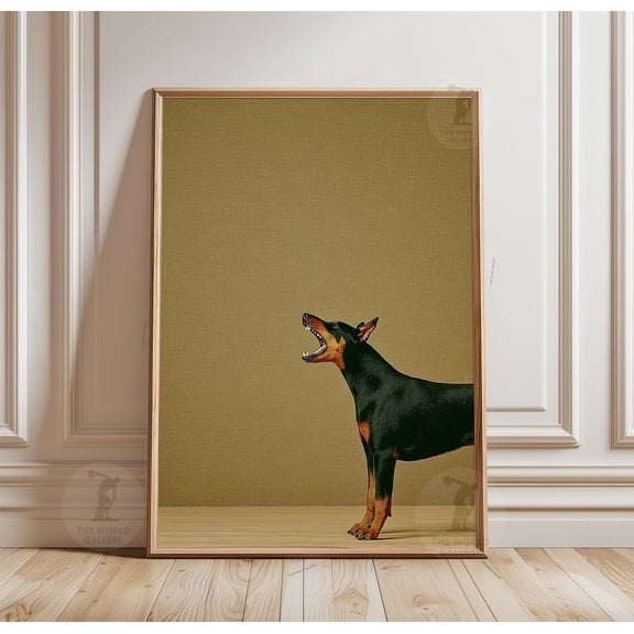 Doberman Dog Minimal Portrait Poster Unframed Paper Print