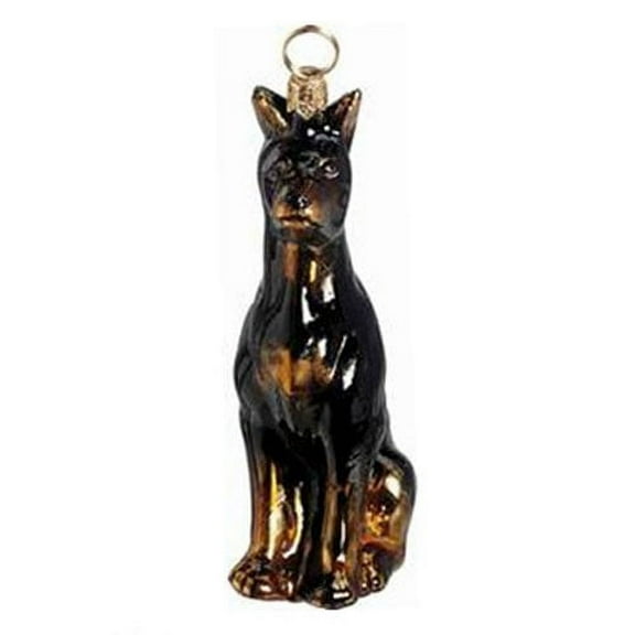 Doberman Dog Polish Blown Glass Christmas Ornament Decoration Made in Poland