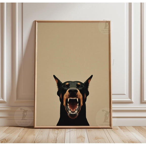 Doberman Dog Portrait Modern Poster Unframed Paper Print