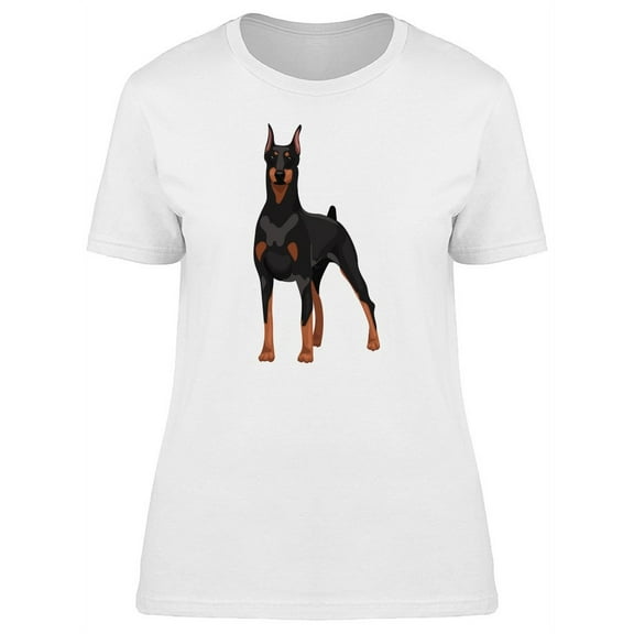 Doberman Dog Standing T-Shirt Women -Image by Shutterstock, Female Large