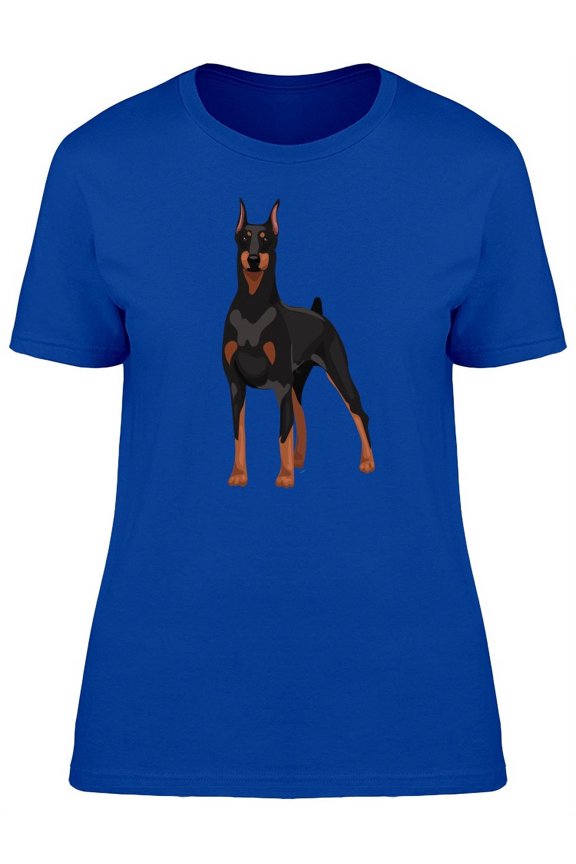 Doberman Dog Standing T-Shirt Women -Image by Shutterstock, Female Small