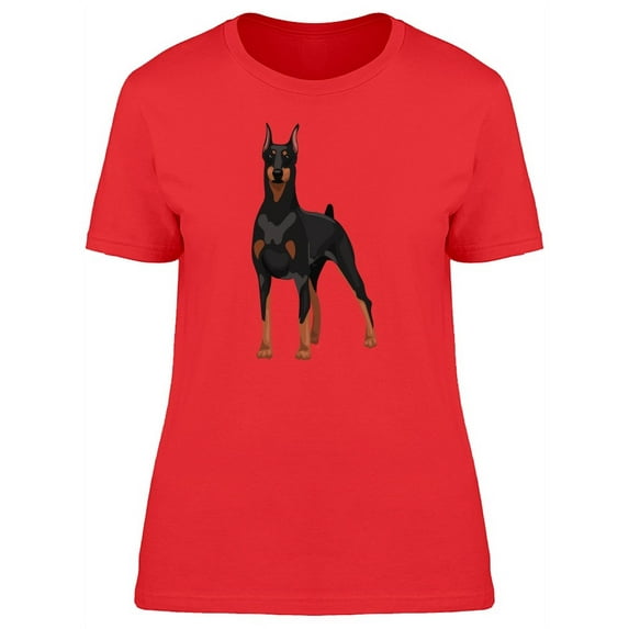 Doberman Dog Standing T-Shirt Women -Image by Shutterstock, Female XX-Large