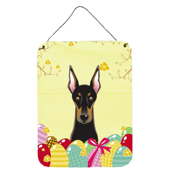 Doberman Easter Egg Hunt Wall or Door Hanging Prints