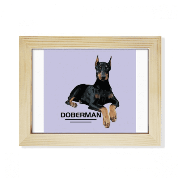 Doberman Ferocious Ear Animal Desktop Photo Frame Picture Art Decoration Painting 6x8 inch