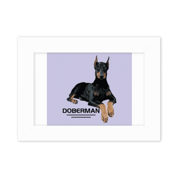 Doberman Ferocious Ear Animal Photo Mount Frame Picture Art Painting Desktop 5x7 inch