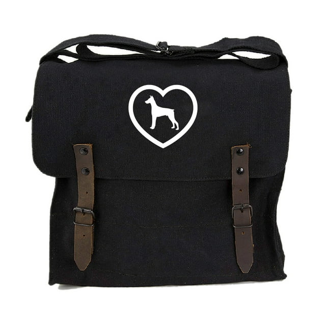Doberman Heavyweight Canvas Medic Shoulder Bag in Black