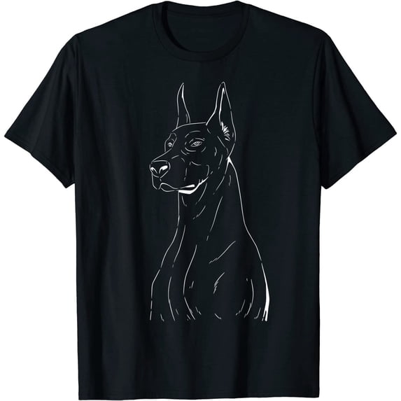 Doberman Line Art, Doberman Dog Lovers T-Shirt - Walmart.com