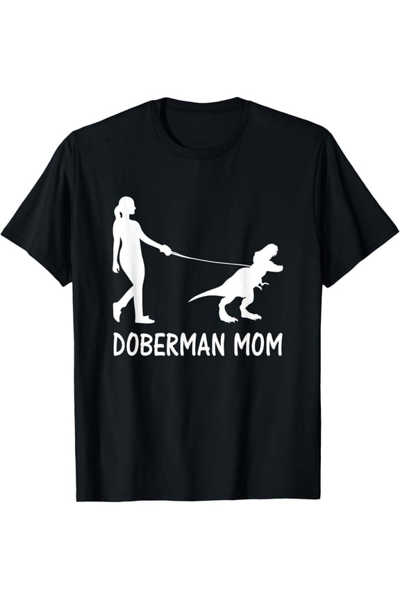 Doberman Mom Dobe Dobie Doberman Pinscher Dog Dinosaur Women T-Shirt