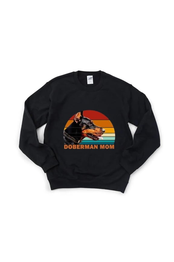 Doberman Mom Pet Lover Graphic Dog Mother Gift Dobermann Pinscher Cute Sweatshirt, for men & women, up to size 5XL