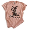 thumbnail image 1 of Doberman Mom T-shirt, Unisex Women's Shirt, Doberman Pinscher Owner, Best Dog Mom Gift, Heather Sunset, Small, 1 of 6