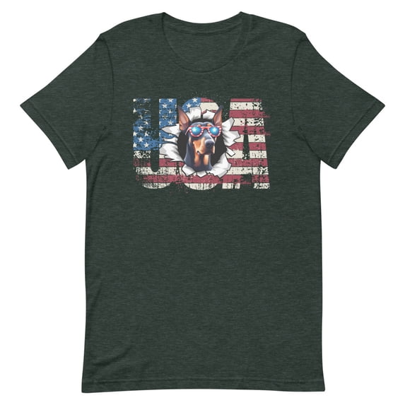 Doberman Pinscher 4th July Memorial Day USA (Heather Forest, L)