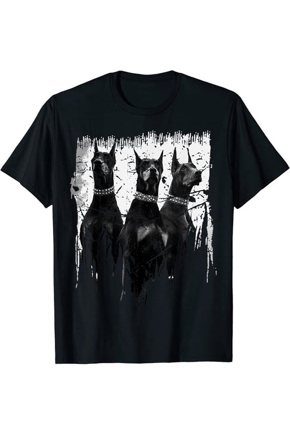 Doberman Pinscher Black and White Dog Lovers T-Shirt