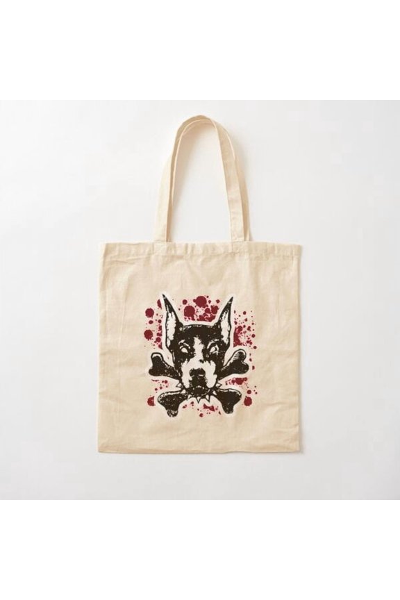 Doberman Pinscher Canvas Tote Bags, Reusable Shopping Bag