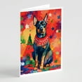 thumbnail image 1 of Doberman Pinscher Christmas Greeting Cards Pack of 8 7 in x 5 in, 1 of 3