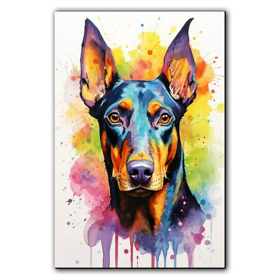 Doberman Pinscher Dog Gift - Art Bedroom - Graffiti Dog Wall Art For Living Room Large Size Modern Home Wall Decor Abstract Canvas Wall Art Ready to Hang Size 11''x17'', 24''x36''