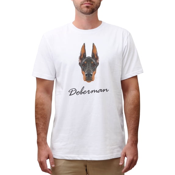Doberman Pinscher Dog Printed Cotton Round neck Men T-shirt MTS_00 XL