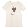thumbnail image 1 of Doberman Pinscher Dog Printed Linen Cotton Vintage Mini Shift Dress WDS_06 10, 1 of 1