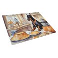 thumbnail image 1 of Doberman Pinscher Fall Kitchen Pumpkins Glass Cutting Board Large 12 in x 15 in, 1 of 5