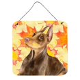 thumbnail image 1 of Doberman Pinscher Fall Wall or Door Hanging Prints, 6 x 6 in., 1 of 1