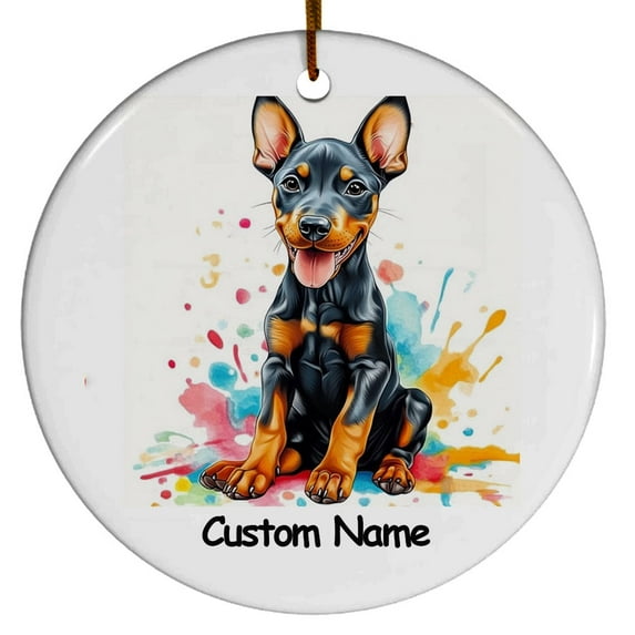 Doberman Pinscher Gift, Personalized Ornament with Name, Gift for Dog Dad, Dog Mom, Gift for Mother's day, Father's day, Christmas, Dog Lover, Dog Owner