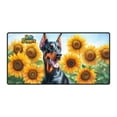 thumbnail image 1 of Doberman Pinscher Hello Summer Sunshine Sunflowers Spring Retro Vintage Desk Mat Full Keyboard Mouse Pad Doberman Dog Lover Gifts Large Mousepad - 00008, 1 of 5