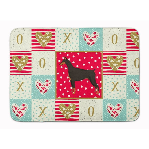 Doberman Pinscher Love Machine Washable Memory Foam Mat