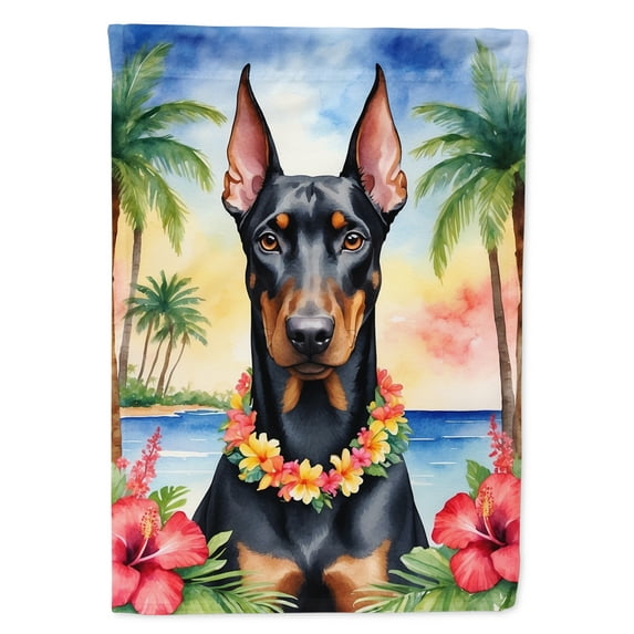 Doberman Pinscher Luau House Flag