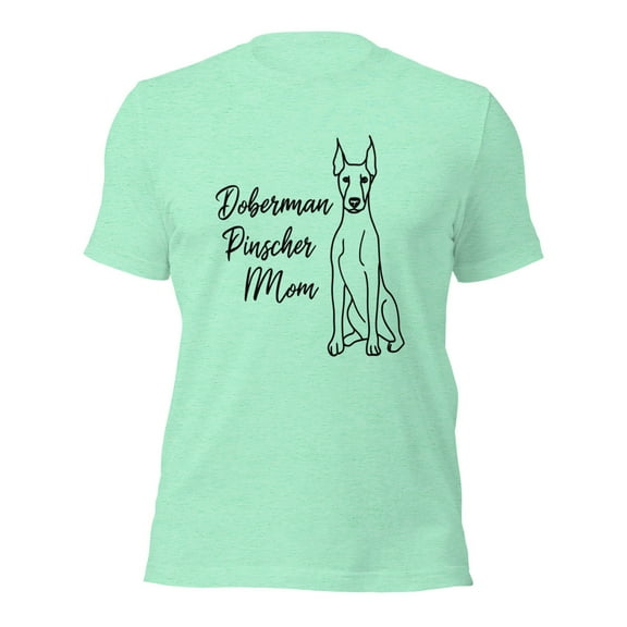 Doberman Pinscher Mom T-Shirt, Cute Dog Lover Gift Tee (Heather Mint, XL)