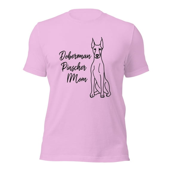 Doberman Pinscher Mom T-Shirt, Cute Dog Lover Gift Tee (Lilac, M)