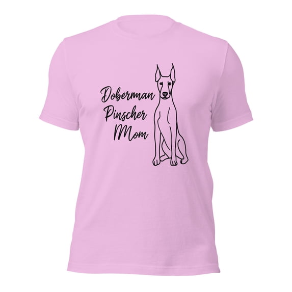 Doberman Pinscher Mom T-Shirt, Cute Dog Lover Gift Tee (Lilac, S)