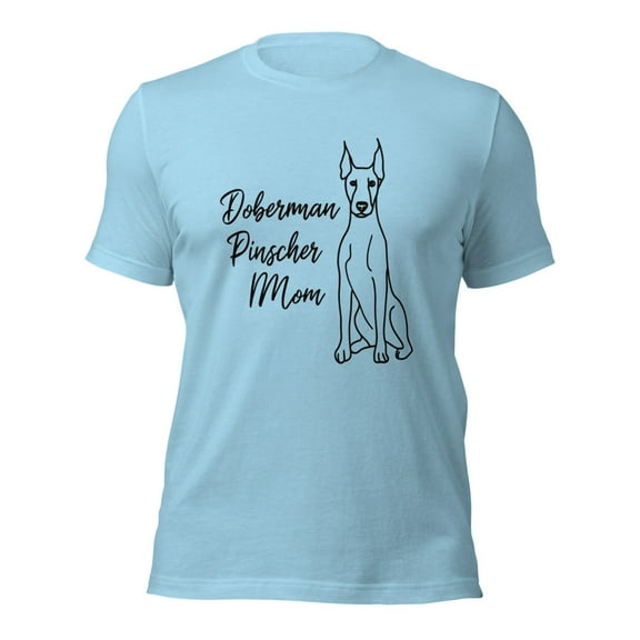 Doberman Pinscher Mom T-Shirt, Cute Dog Lover Gift Tee (Ocean Blue, 4XL)