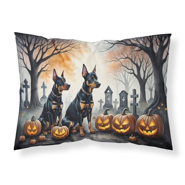 Doberman Pinscher Spooky Halloween Fabric Standard Pillowcase