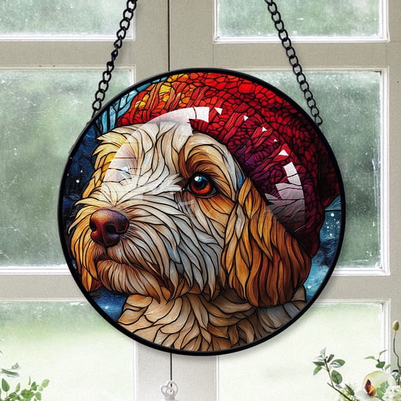Doberman Pinscher Xmas Dog Ornament Christmas 2025 - Doberman Pinscher Dog Christmas Stained Glass SunCatcher for Window, Dog, Christmas Hanging, Xmas Decor,