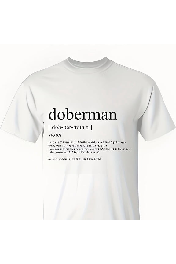 Doberman Pinsdog Wall Definition Art Print T-Shirt Y2K Style Summer Top, Loose Fitting T-Shirt3