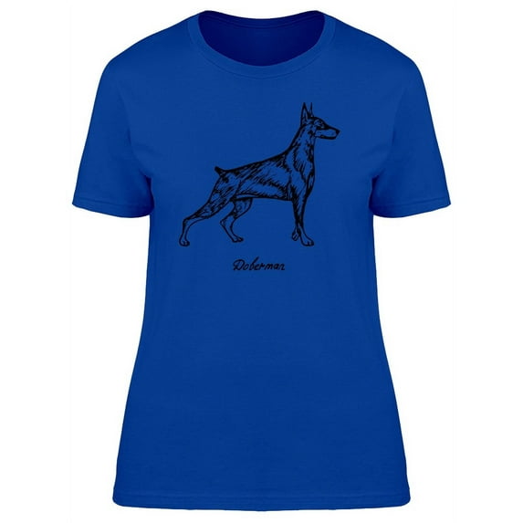 Doberman Silhouette T-Shirt Women -Image by Shutterstock, Female Large