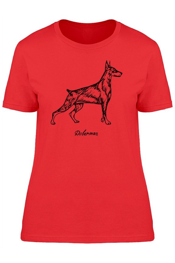 Doberman Silhouette T-Shirt Women -Image by Shutterstock, Female x-Large