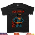 thumbnail image 1 of Doberman Superhero Dog â€“ Comic Style Vintage Graphic T-Shirt, 1 of 2