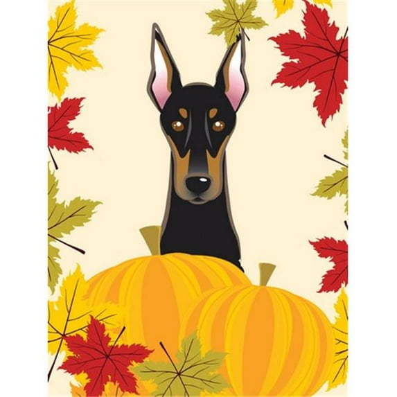 Doberman Thanksgiving Flag Garden