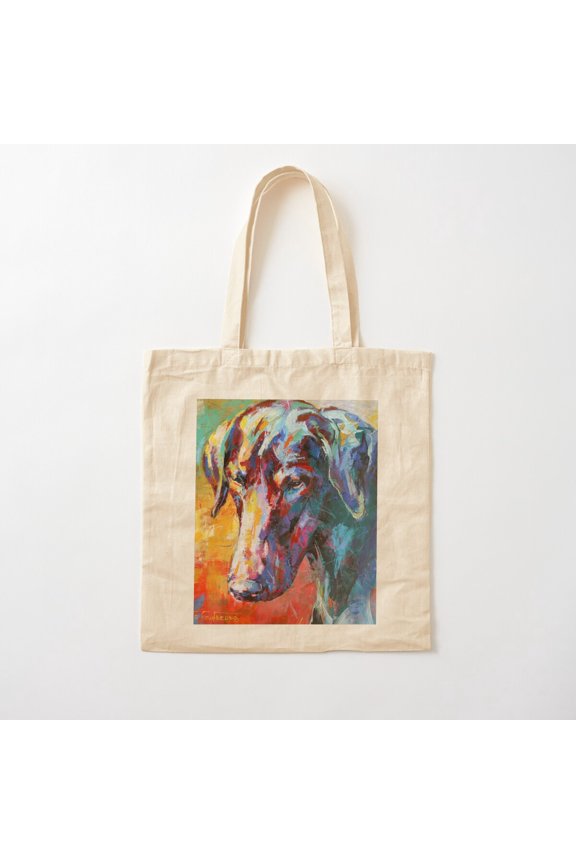Doberman Version 4 Canvas Tote Bags, Reusable Shopping Bag