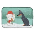 thumbnail image 1 of Doberman and Snowman Christmas Dish Drying Mat, 1 of 2