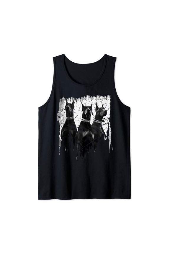 Dobermann Black And White Dog Lovers Gift Tank Top Size S-3XL