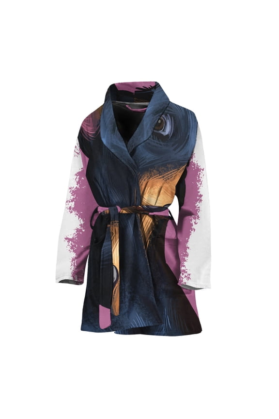 Dobermann Portrait Women Bathrobe One Size Univeral Fits Fashion Lightweight Plush Fleece Long Robe For Women