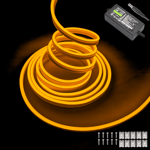 Dobestyou 16.4FT Neon LED Strip Lights, 12V DC 600 SMD2835 LEDs ...