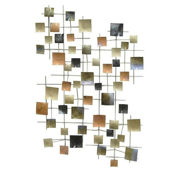 Dobi 35 Inch Wall Decor - Multiple Square Accents - Multicolored Design