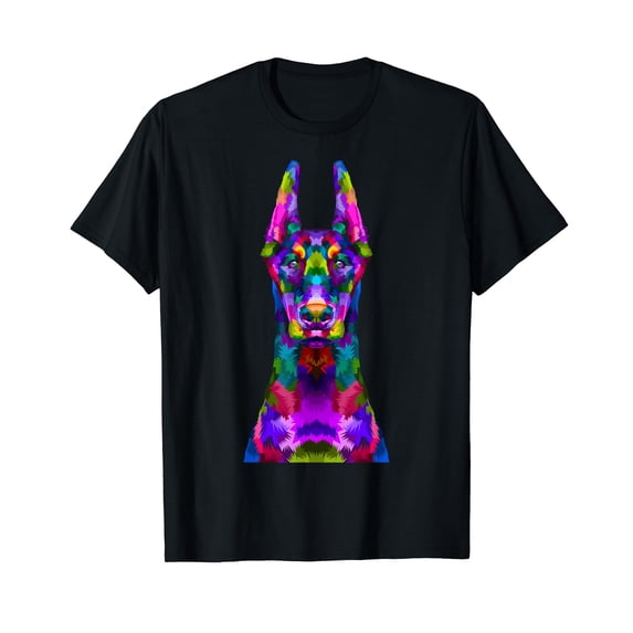 Dobie Doberman Pop Art Portrait For Dog Owners T-Shirt