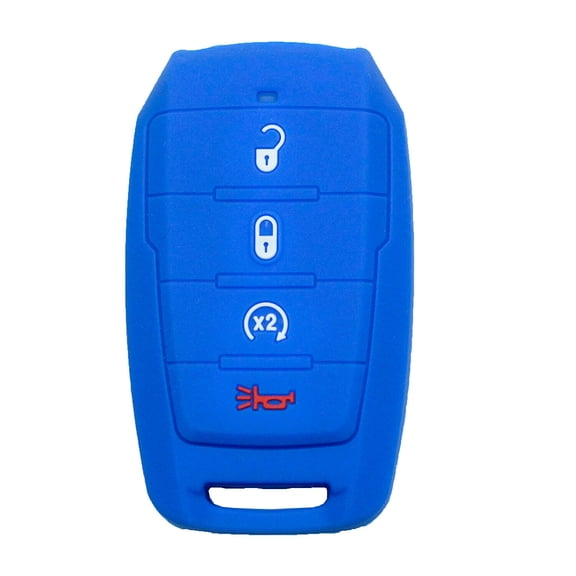 Dobrev 4 Button Silicone Cover Keyless Entry Fob Case Skin Protector Holder for Dodge Ram 1500 2019 2020 2021 Smart Remote Control Key  blue
