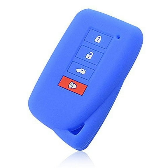 Dobrev 4 Buttons Silicone Smart Key Case Rubber Cover Skin Fob Holder for Lexus 2012 2013 2014 2015 2016 ES250 ES350 ES300H GS350 GS450 NX300 ES300H (Blue)