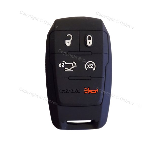 Dobrev 5 Button Silicone Rubber Cover Keyless Entry Fob Case Skin Protector Holder For Dodge Ram Truck 2019 2020 2021 2500 3500 5500 Key   black