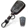 thumbnail image 1 of Dobrev 5 Buttons Silicone Case Protector Key Fob Cover Smart Car Remote Holder for Cadillac XT 5 ATS CT6 XTS SRX CTS ATS-L Escalade CTS 2016 2017 (Black Leather), 1 of 6